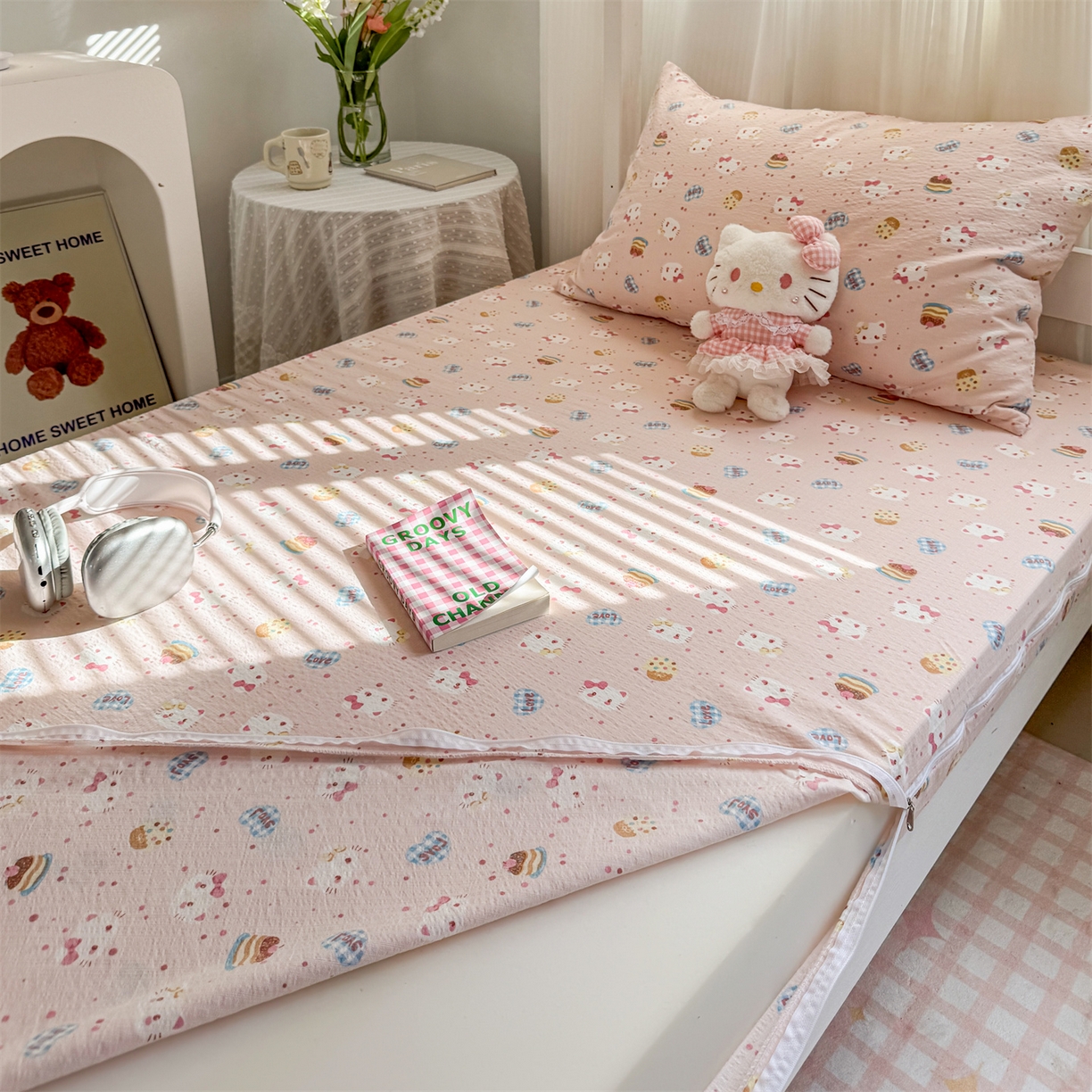 91家纺网 家纺一手货源 找家纺 （总）多品家纺 2025新款超柔双层纱学生宿舍单品床垫套