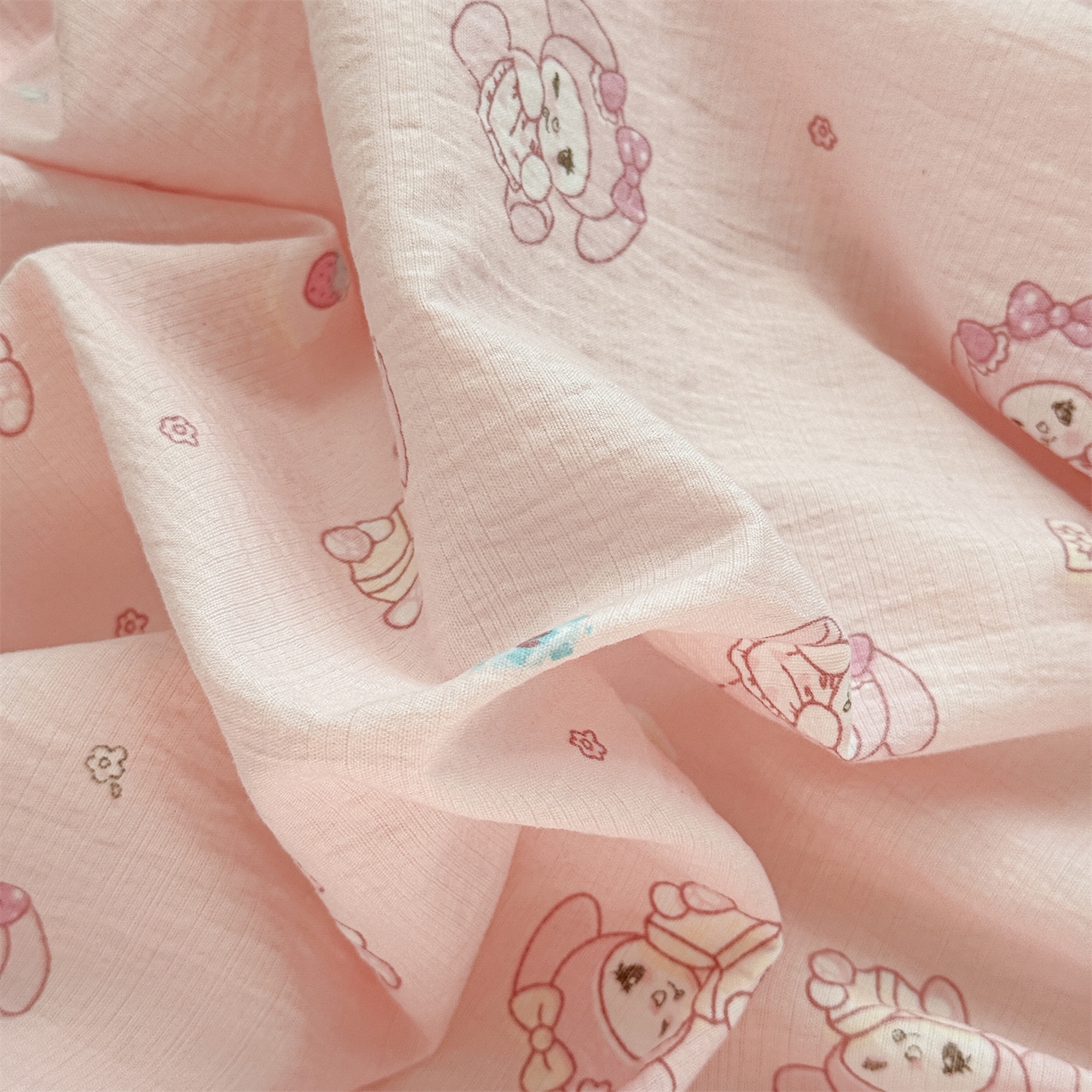 91家纺网 家纺一手货源 找家纺 多品家纺 2025新款超柔双层纱学生宿舍单品床垫套 可爱贝贝