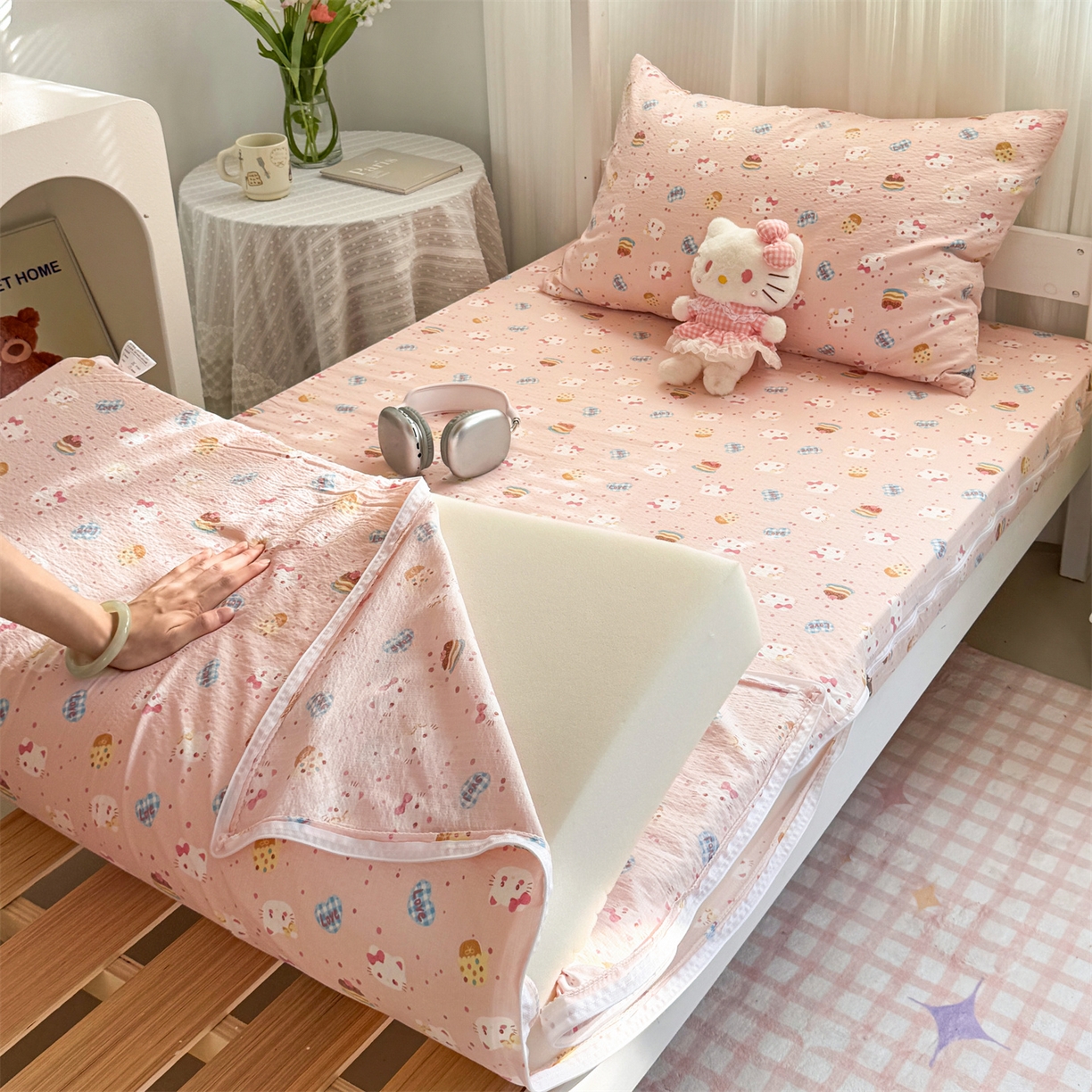 （总）多品家纺 2025新款超柔双层纱学生宿舍单品床垫套