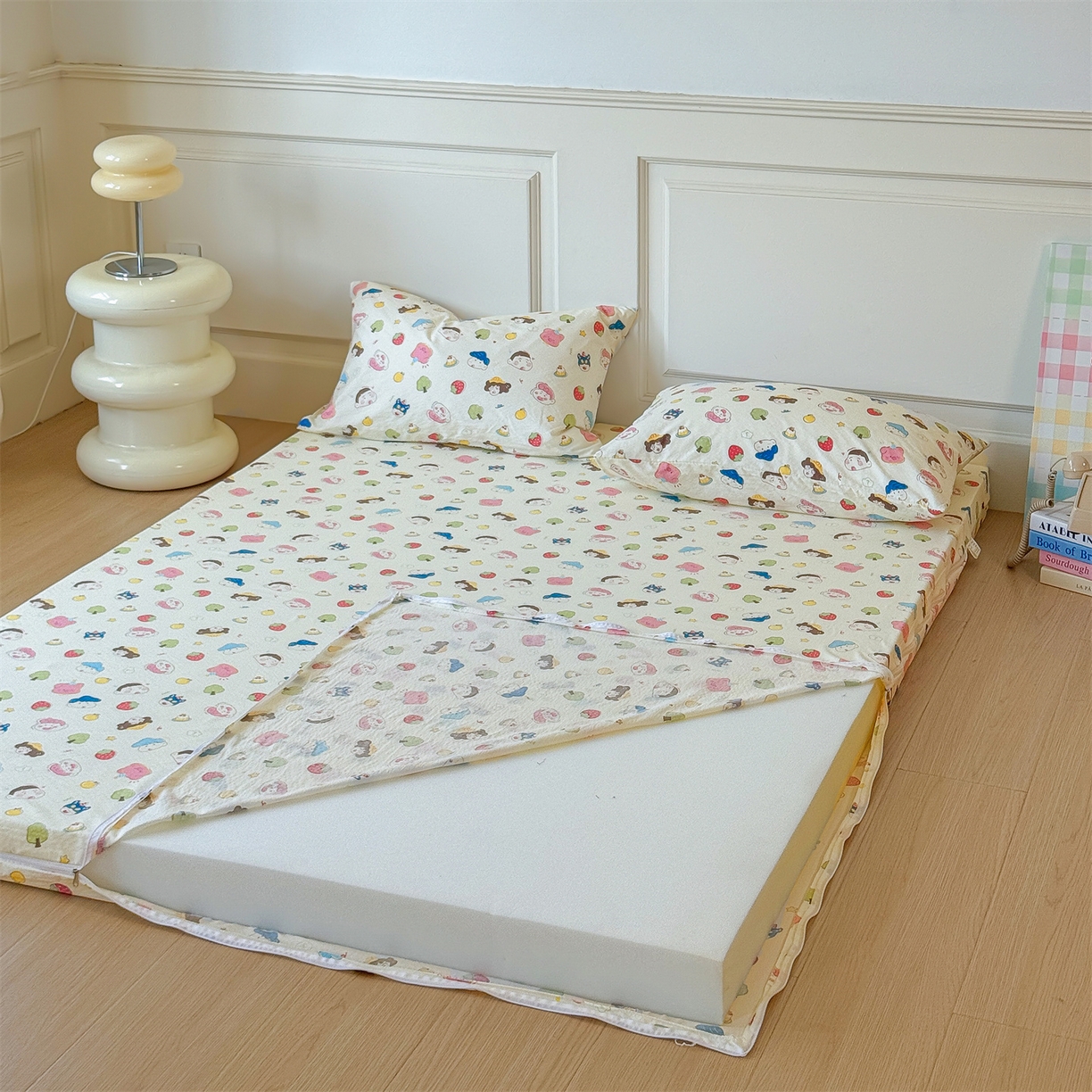 91家纺网 家纺一手货源 找家纺 多品家纺 2025新款超柔双层纱大床单品床垫套 魔法新新