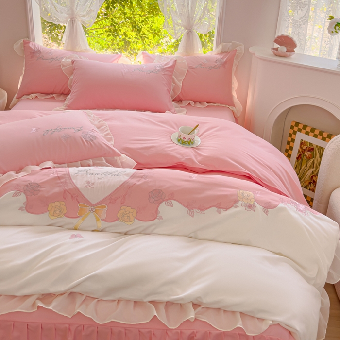 花香四季家纺2025新款【纯棉】春熙系列四件套 春熙-粉