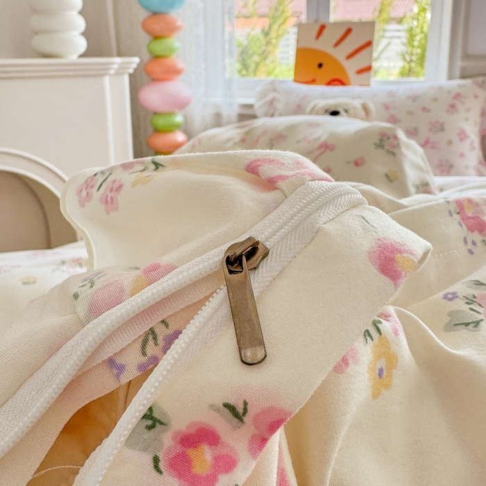 91家纺网 家纺一手货源 找家纺 （总）芷凡家纺 2025新款A类加厚超柔水洗棉花边款韩式四件套