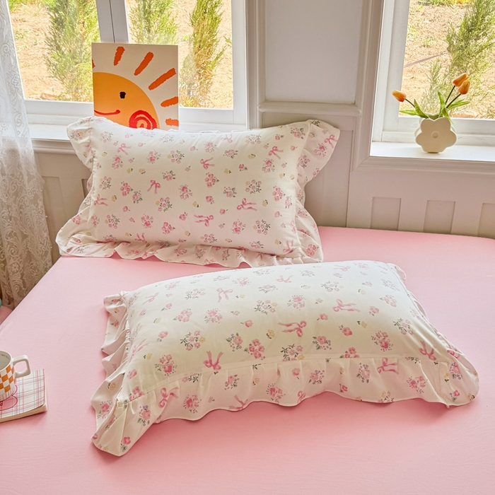 91家纺网 家纺一手货源 找家纺 （总）芷凡家纺 2025新款A类加厚超柔水洗棉花边款韩式四件套