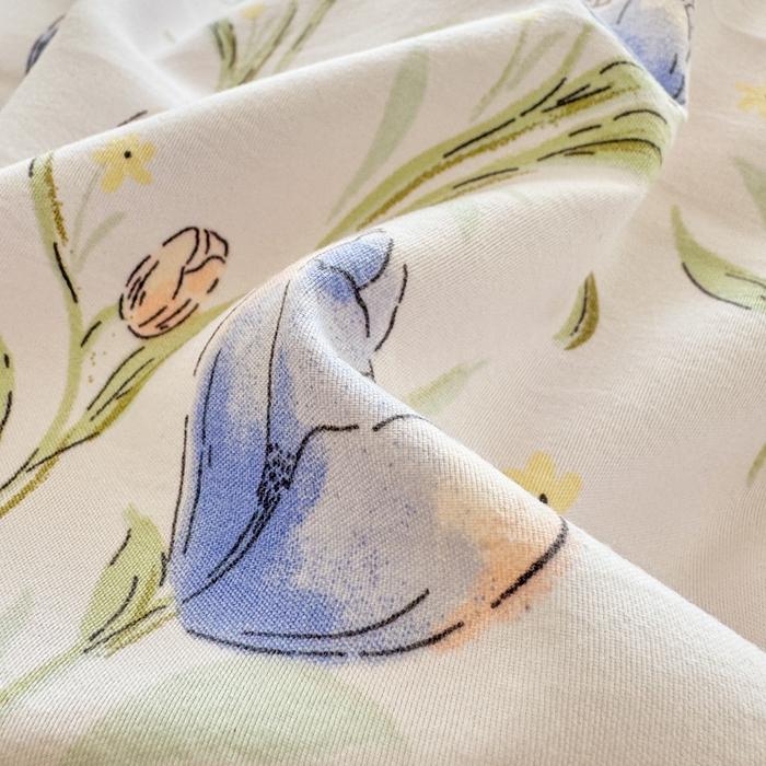 91家纺网 家纺一手货源 找家纺 芷凡家纺 2025新款A类加厚超柔水洗棉花边款韩式四件套 郁金香