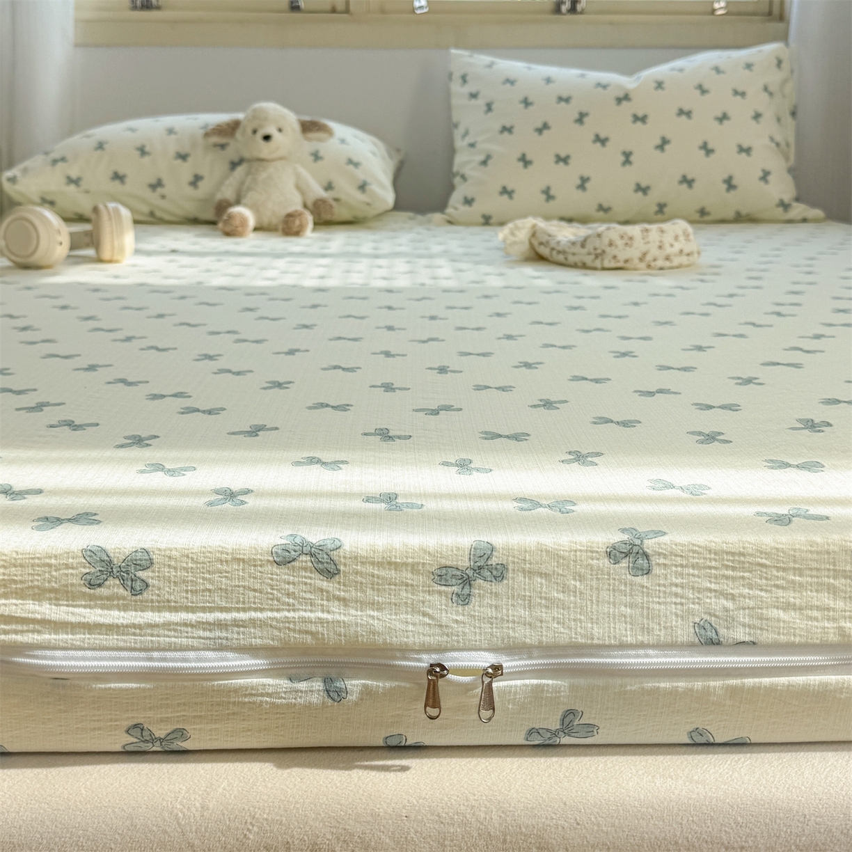 91家纺网 家纺一手货源 找家纺 （总）多品家纺 2025新款超柔双层纱大床单品床垫套