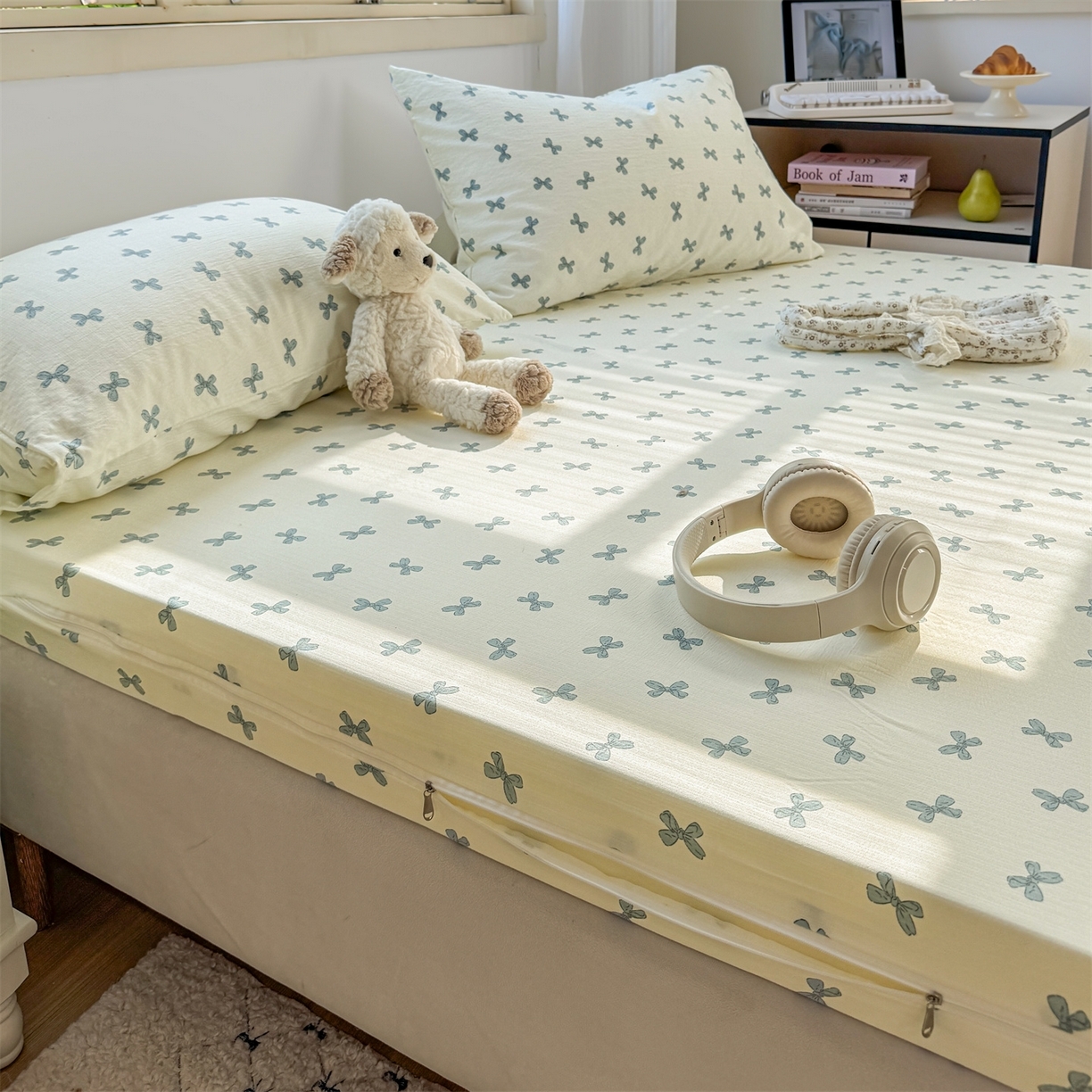 91家纺网 家纺一手货源 找家纺 （总）多品家纺 2025新款超柔双层纱大床单品床垫套