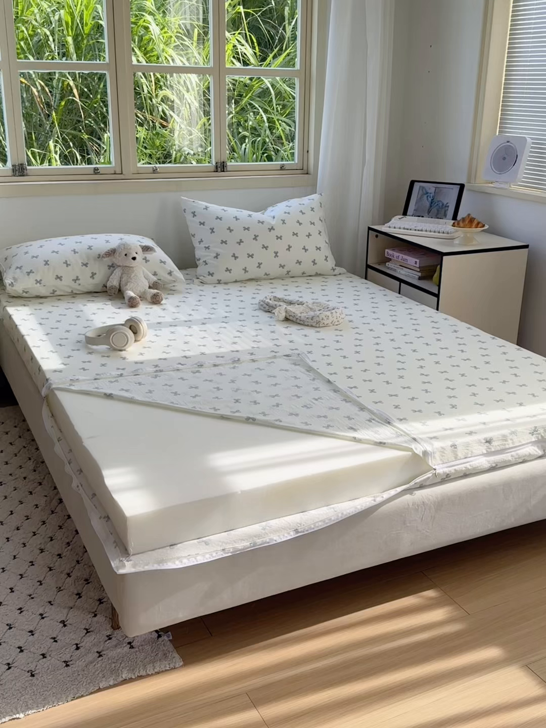 91家纺网 家纺一手货源 找家纺 （总）多品家纺 2025新款超柔双层纱大床单品床垫套