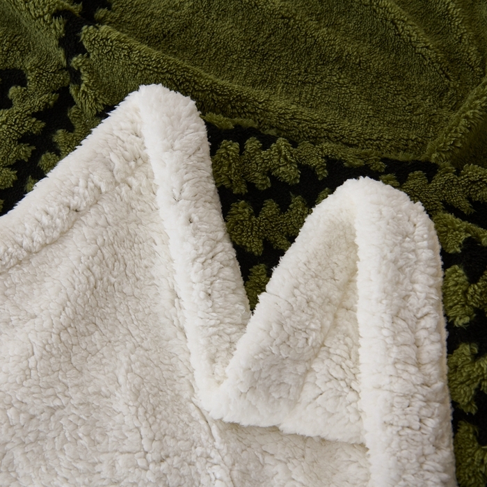 91家纺网 家纺一手货源 找家纺 馨米莱家纺 2025新款双层阳离子塔芙绒复台毯 草绿色