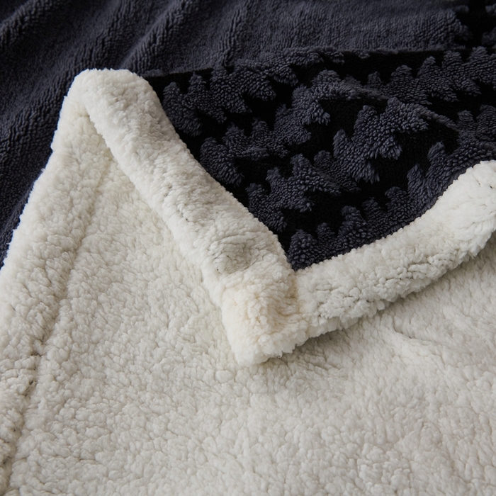 91家纺网 家纺一手货源 找家纺 馨米莱家纺 2025新款双层阳离子塔芙绒复台毯 深灰色