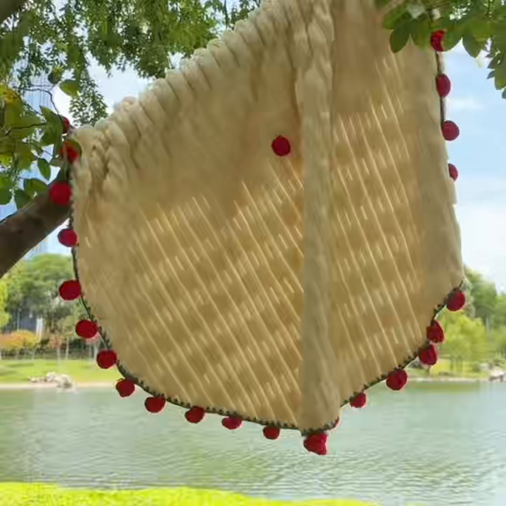 91家纺网 家纺一手货源 找家纺 （总）潮邦创意家居2025新款手工毛线编织竹纹绒玫瑰花束毯