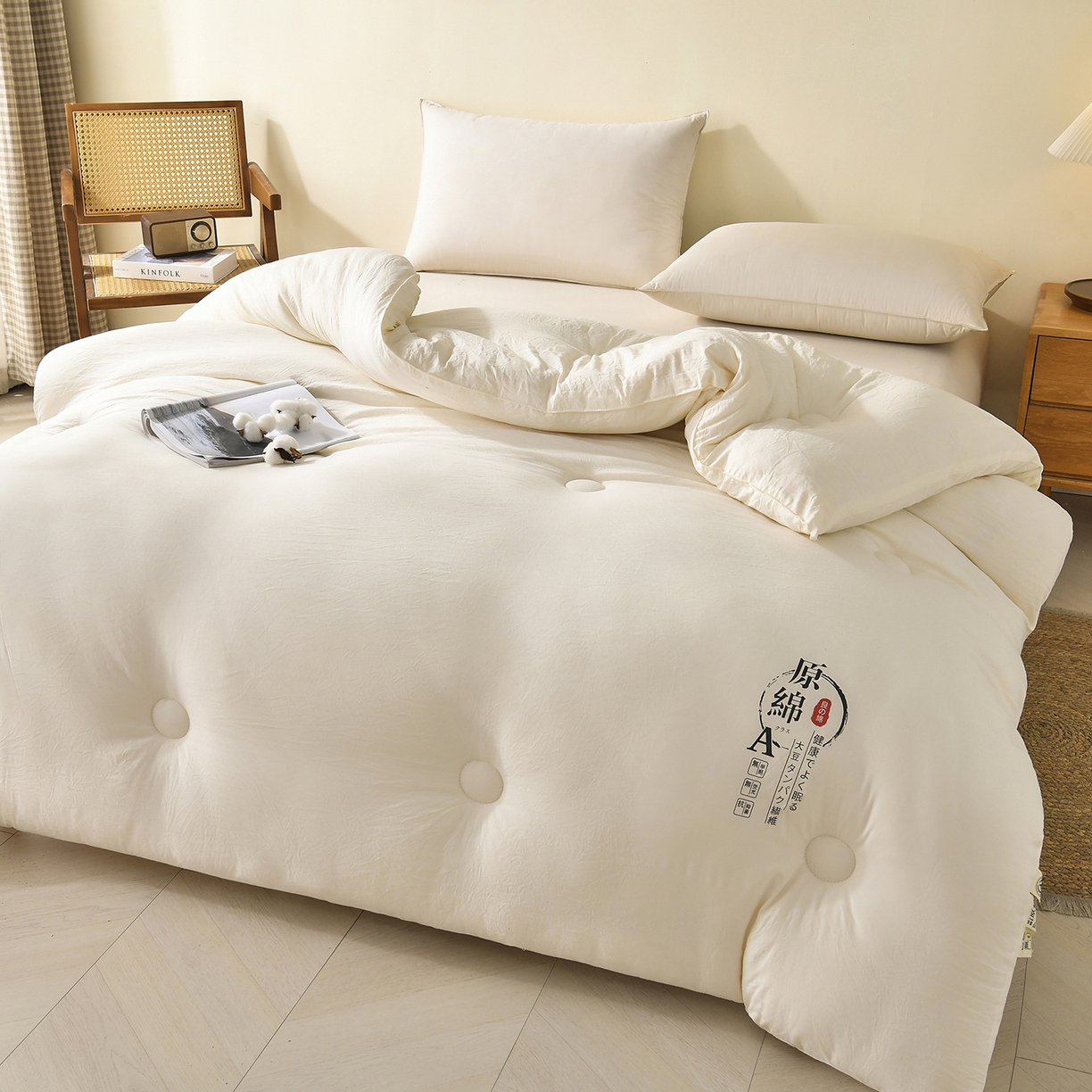 91家纺网 家纺一手货源 找家纺 （总）初相识被业 2025新款直播热款超柔水洗棉冬被原棉大豆被纤维被夏凉被春秋被冬被被子被芯