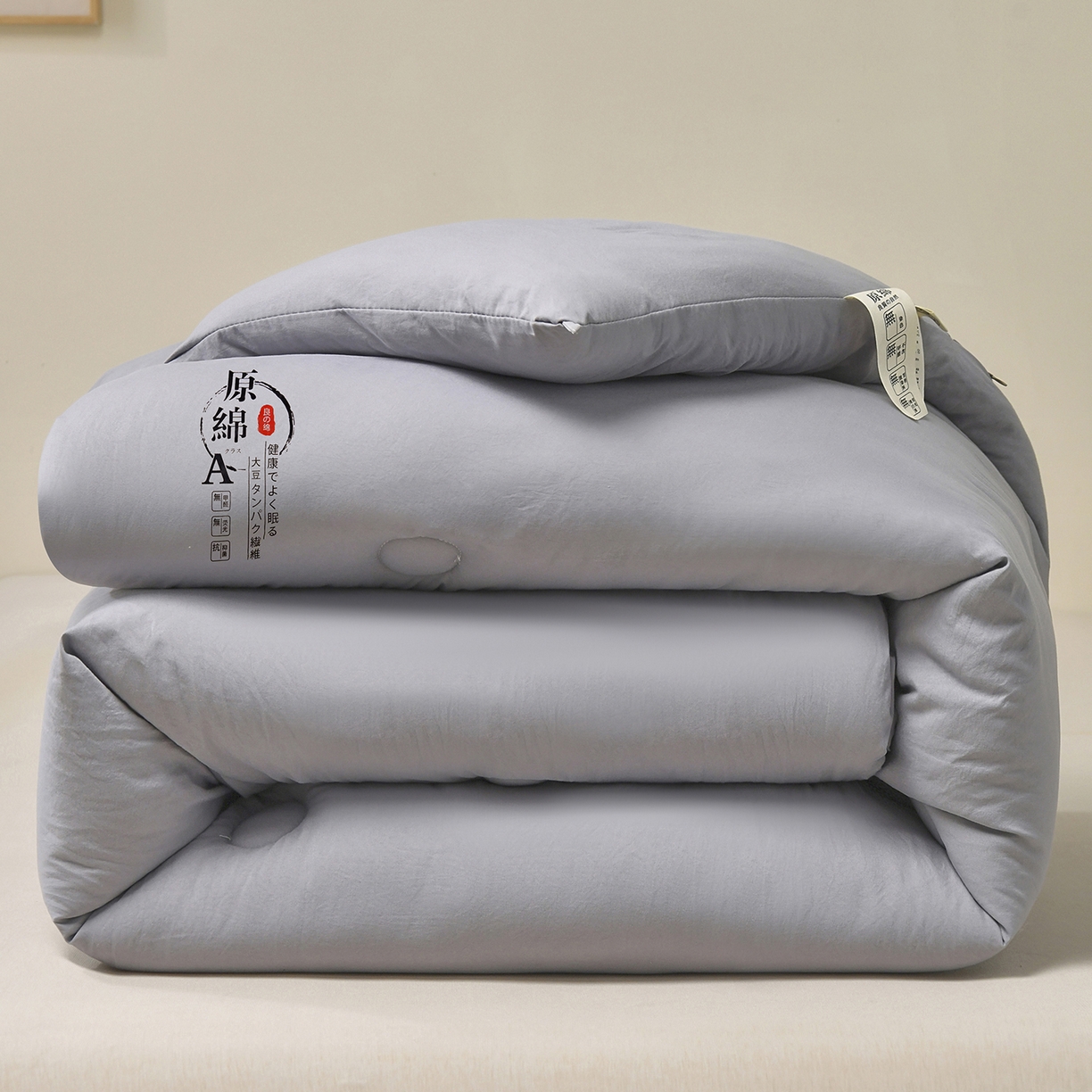 91家纺网 家纺一手货源 找家纺 初相识被业 2025新款直播热款超柔水洗棉冬被原棉大豆被纤维被夏凉被春秋被冬被被子被芯 灰色