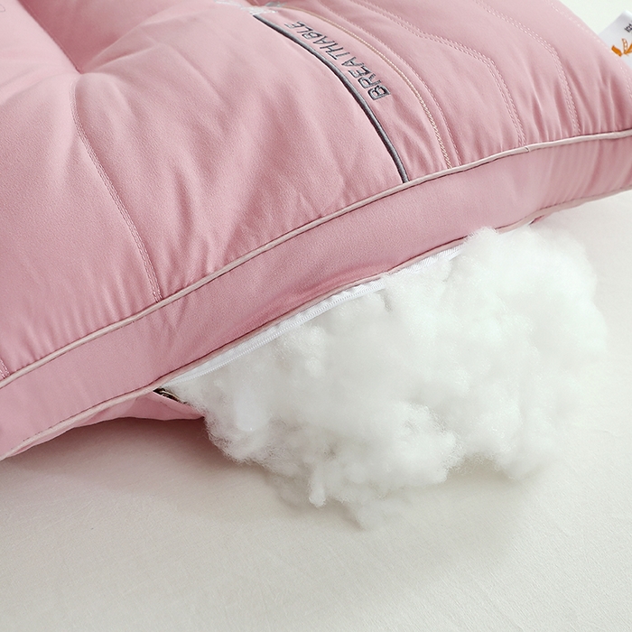 91家纺网 家纺一手货源 找家纺 大熊枕芯 2025新款云柔释压亲肤大豆护颈枕枕头枕芯 粉色 48x74cm/对