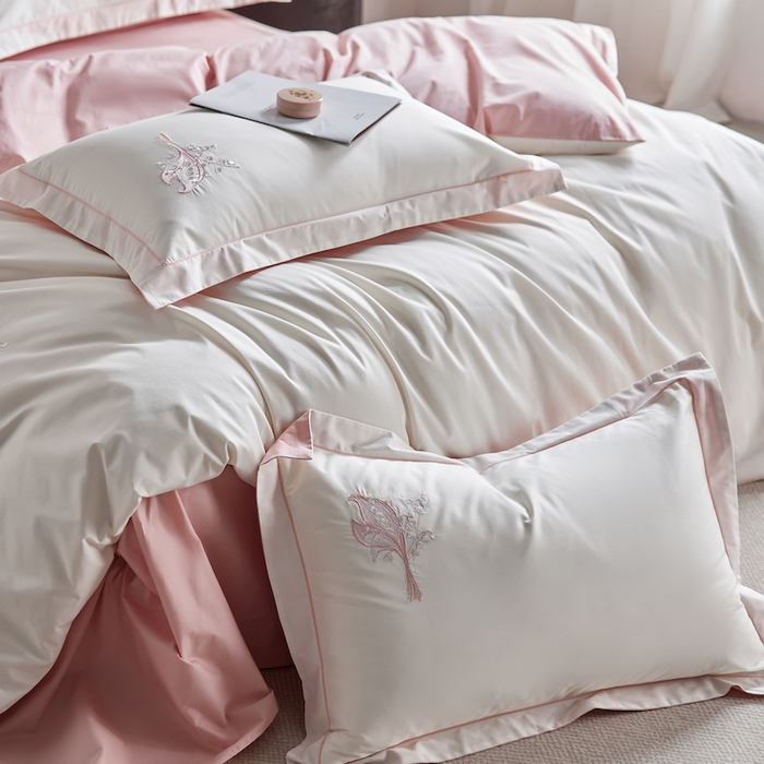 91家纺网 家纺一手货源 找家纺 千朵森 2025新款A类长绒棉刺绣四件套-悠悠芳草 悠悠芳草—粉