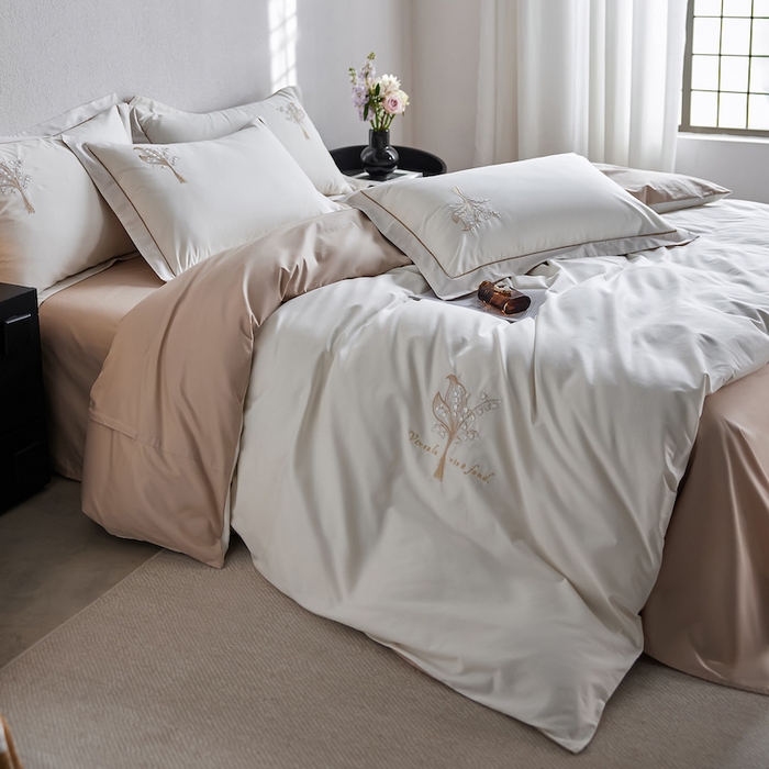 91家纺网 家纺一手货源 找家纺 千朵森 2025新款A类长绒棉刺绣四件套-悠悠芳草 悠悠芳草—金