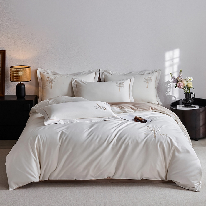 91家纺网 家纺一手货源 找家纺 千朵森 2025新款A类长绒棉刺绣四件套-悠悠芳草 悠悠芳草—金