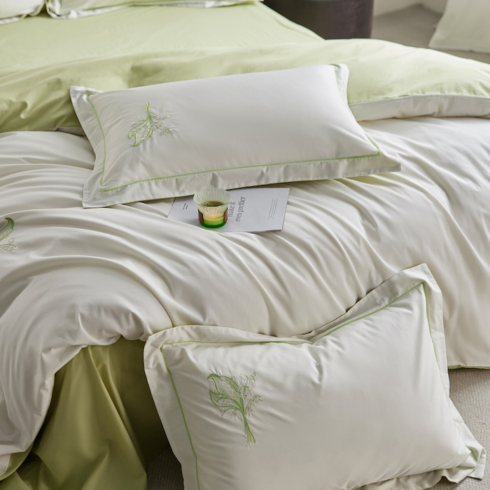 91家纺网 家纺一手货源 找家纺 千朵森 2025新款A类长绒棉刺绣四件套-悠悠芳草 悠悠芳草—绿