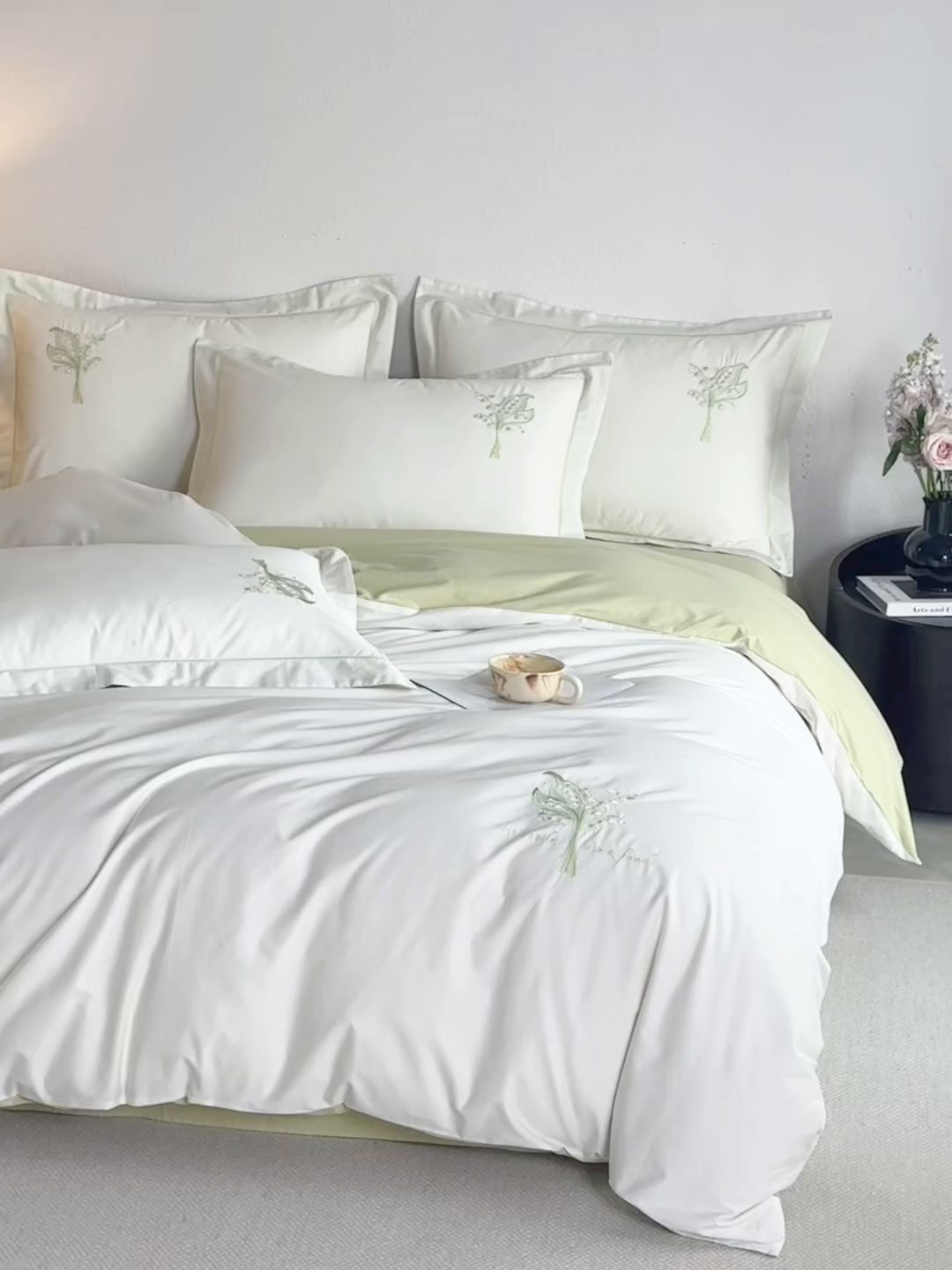 91家纺网 家纺一手货源 找家纺 千朵森 2025新款A类长绒棉刺绣四件套-悠悠芳草 悠悠芳草—绿