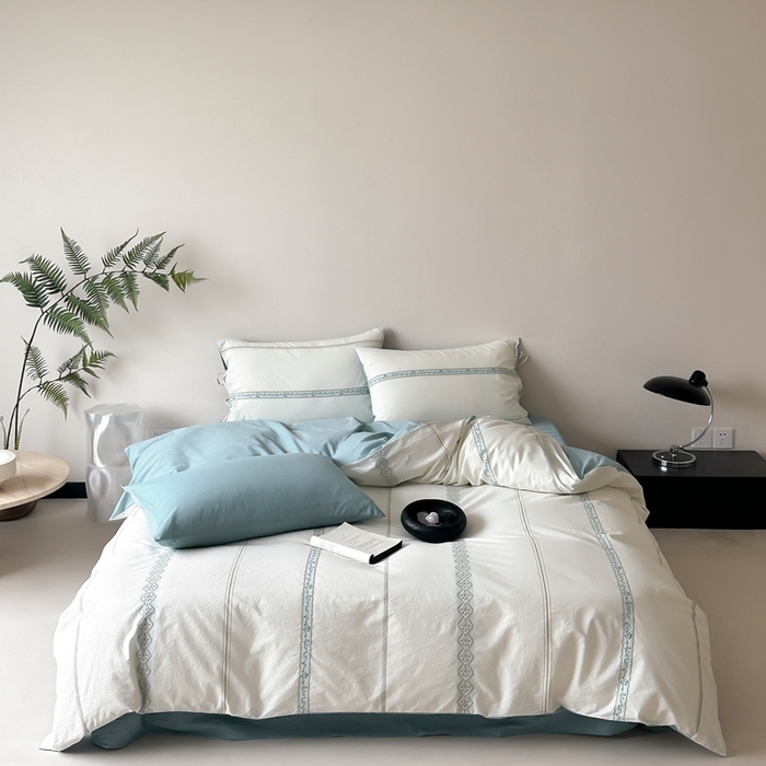 （总）旷野2025新款全棉A类色织提花四件套