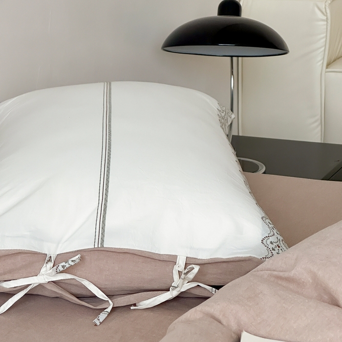 91家纺网 家纺一手货源 找家纺 旷野2025新款全棉A类色织提花四件套 邂逅-杏仁咖