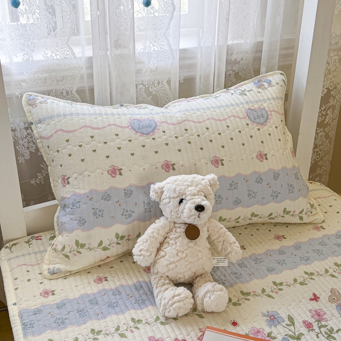 91家纺网 家纺一手货源 找家纺 舒居家纺 2025新款学生高温酵素砂洗双面全棉纯棉床盖 兔兔乐园