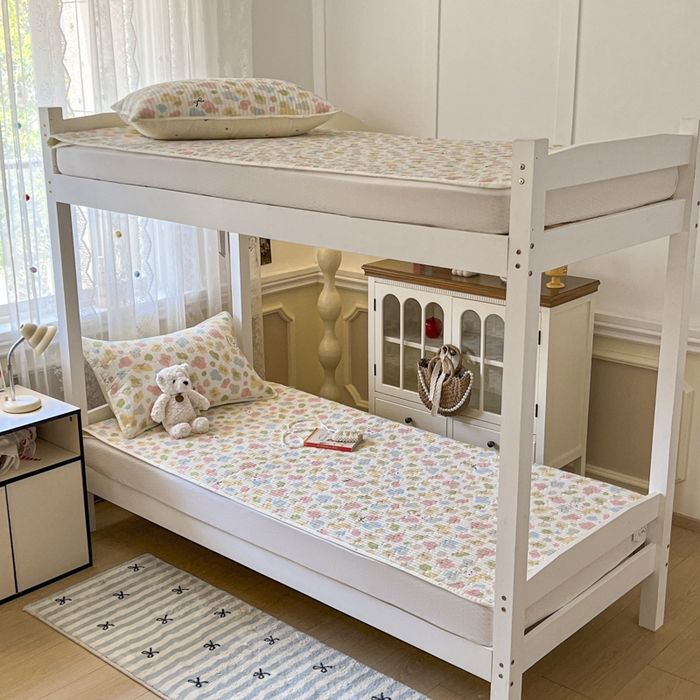 91家纺网 家纺一手货源 找家纺 舒居家纺 2025新款学生高温酵素砂洗双面全棉纯棉床盖 迷彩花兔