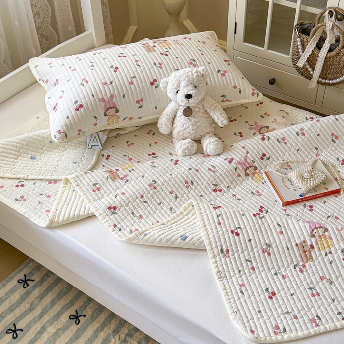 91家纺网 家纺一手货源 找家纺 舒居家纺 2025新款学生高温酵素砂洗双面全棉纯棉床盖 花季少女