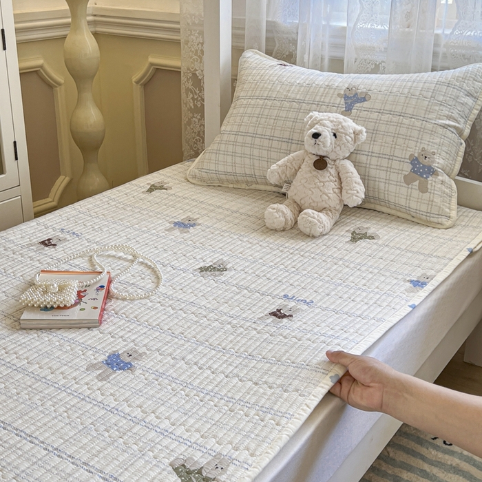 舒居家纺 2025新款学生高温酵素砂洗双面全棉纯棉床盖 比利小熊