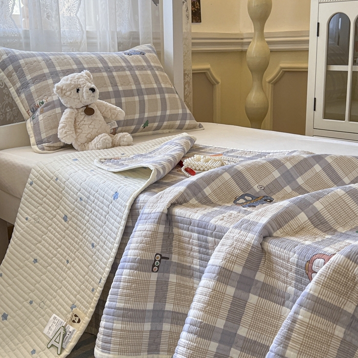 91家纺网 家纺一手货源 找家纺 舒居家纺 2025新款学生高温酵素砂洗双面全棉纯棉床盖 小汽车