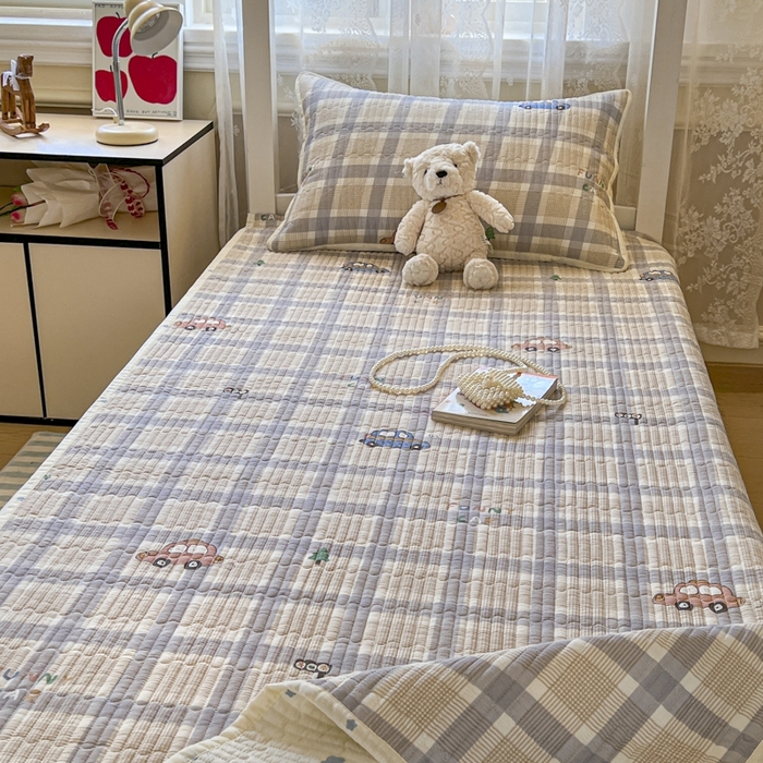 91家纺网 家纺一手货源 找家纺 舒居家纺 2025新款学生高温酵素砂洗双面全棉纯棉床盖 小汽车