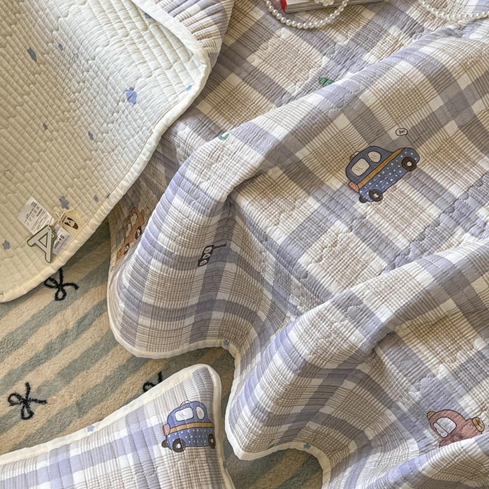 91家纺网 家纺一手货源 找家纺 舒居家纺 2025新款学生高温酵素砂洗双面全棉纯棉床盖 小汽车