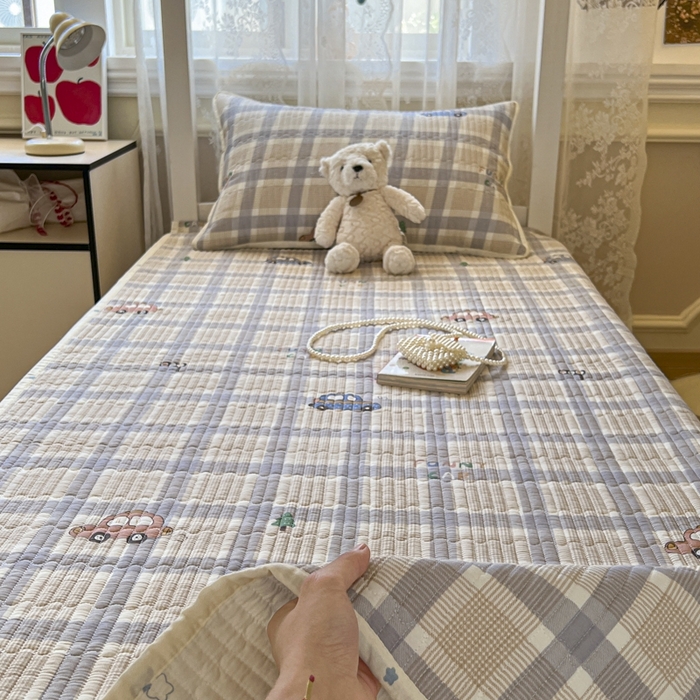 91家纺网 家纺一手货源 找家纺 舒居家纺 2025新款学生高温酵素砂洗双面全棉纯棉床盖 小汽车