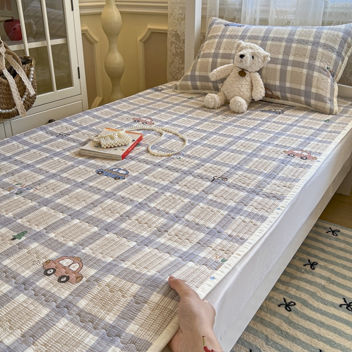 91家纺网 家纺一手货源 找家纺 舒居家纺 2025新款学生高温酵素砂洗双面全棉纯棉床盖 小汽车