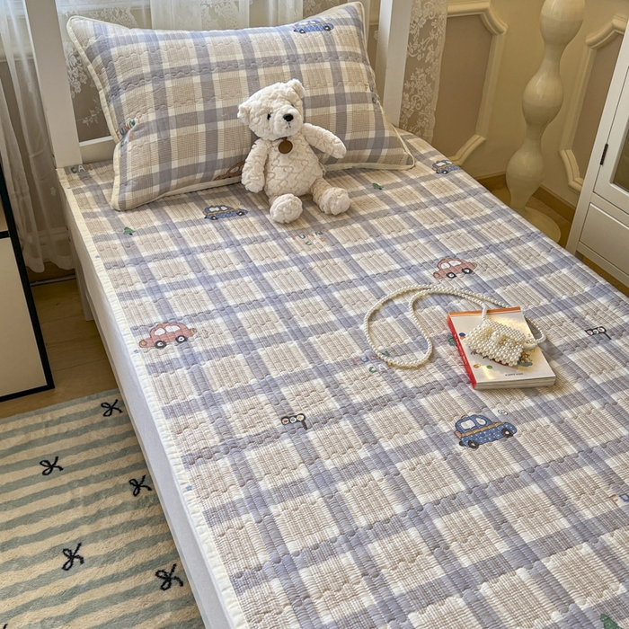 91家纺网 家纺一手货源 找家纺 舒居家纺 2025新款学生高温酵素砂洗双面全棉纯棉床盖 小汽车