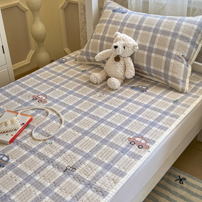 91家纺网 家纺一手货源 找家纺 舒居家纺 2025新款学生高温酵素砂洗双面全棉纯棉床盖 小汽车