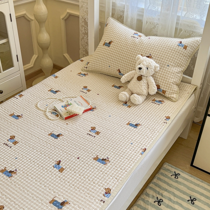 91家纺网 家纺一手货源 找家纺 舒居家纺 2025新款学生高温酵素砂洗双面全棉纯棉床盖 俏皮狗