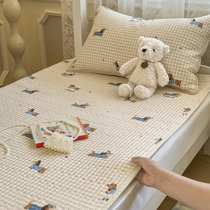 舒居家纺 2025新款学生高温酵素砂洗双面全棉纯棉床盖 俏皮狗