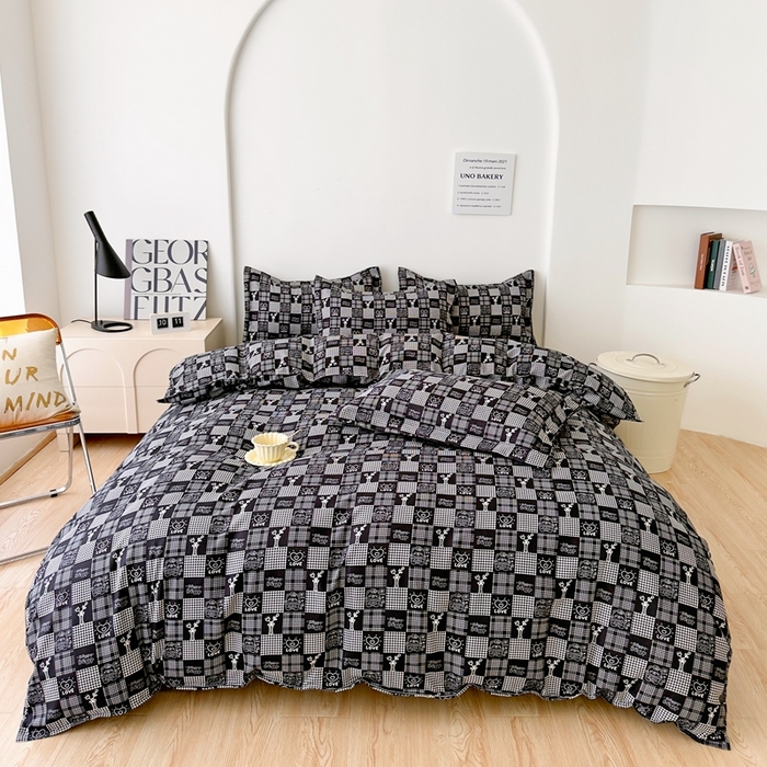 91家纺网 家纺一手货源 找家纺 汇总 简冠家纺 2025直播爆款北欧风亲肤植物羊绒磨毛四件套