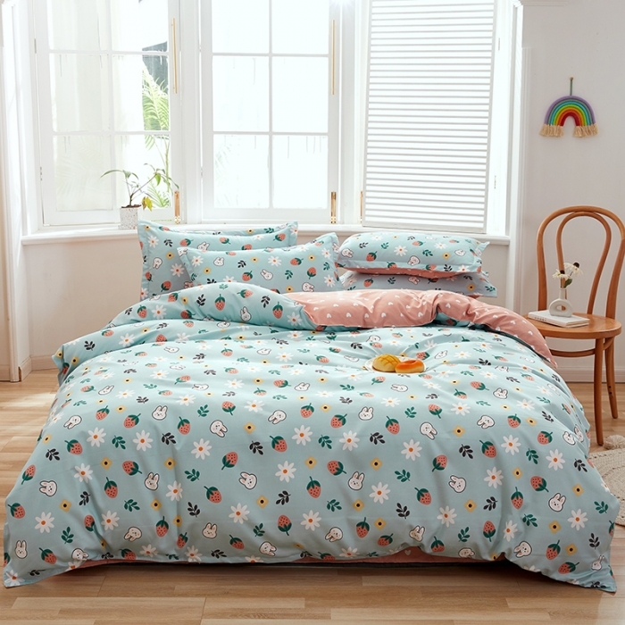 91家纺网 家纺一手货源 找家纺 汇总 简冠家纺 2025直播爆款北欧风亲肤植物羊绒磨毛四件套