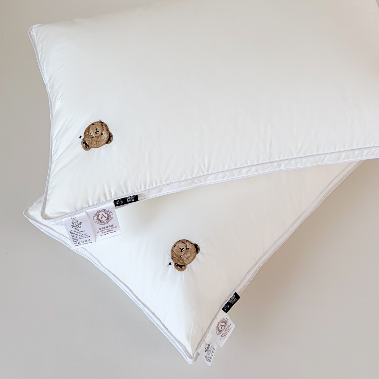 91家纺网 家纺一手货源 找家纺 （总）泰迪爱兰Teddy  2025新款全棉立体压边款3D 大片羽丝绒 枕芯