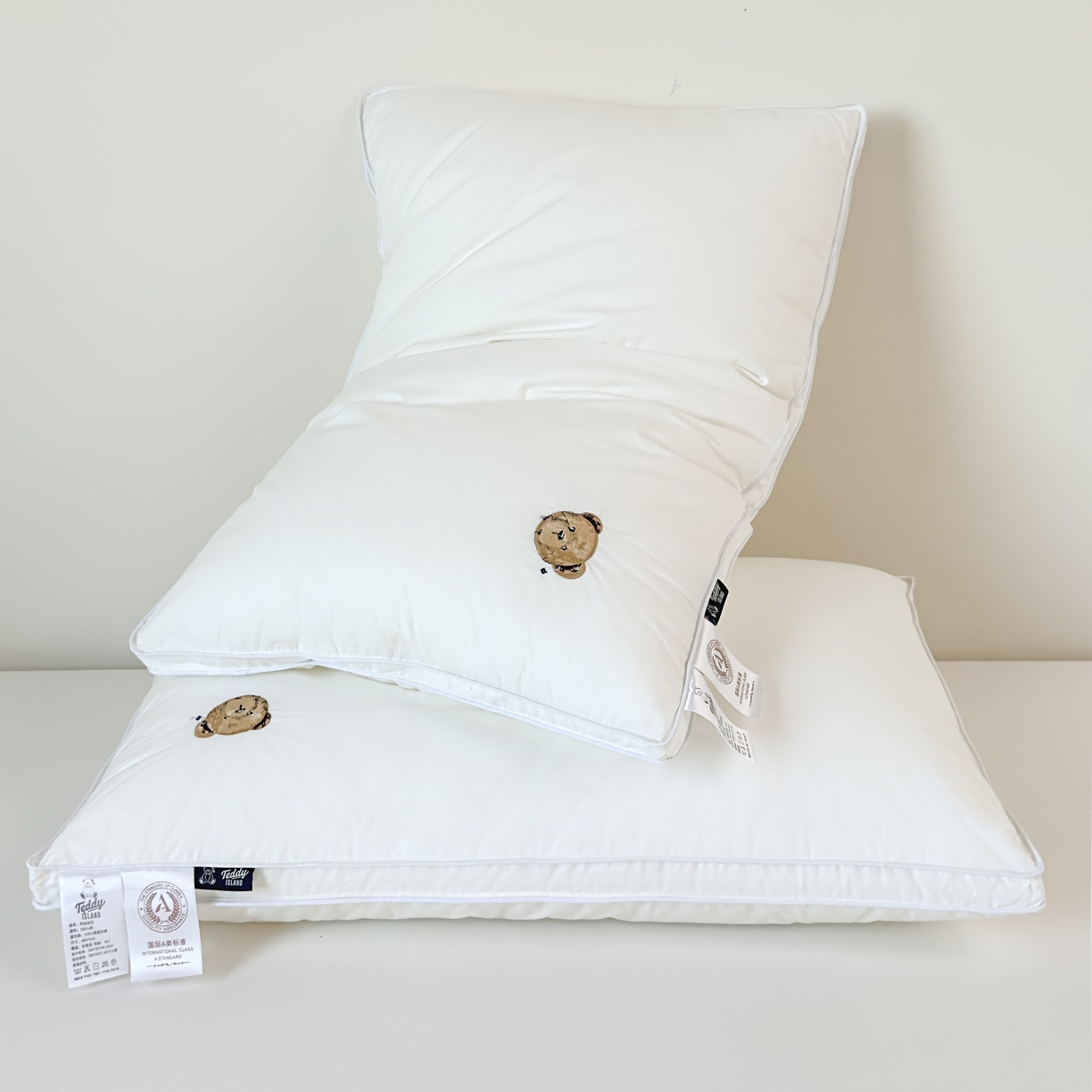 91家纺网 家纺一手货源 找家纺 （总）泰迪爱兰Teddy  2025新款全棉立体压边款3D 大片羽丝绒 枕芯