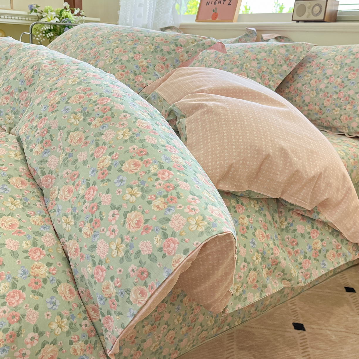 91家纺网 家纺一手货源 找家纺 花梦欣 2025新款全棉印花单品系列-单被套 柏林梦境绿