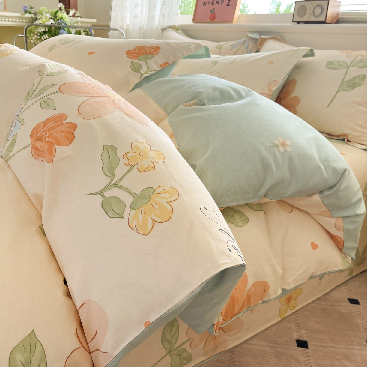 91家纺网 家纺一手货源 找家纺 花梦欣 2025新款全棉印花单品系列-单被套 班纳花园