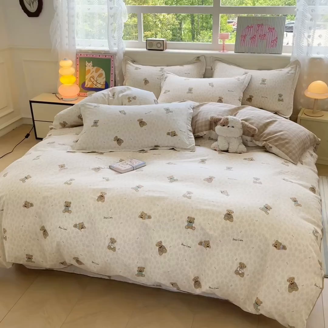 91家纺网 家纺一手货源 找家纺 花梦欣 2025新款全棉印花单品系列-单被套 果酱电台