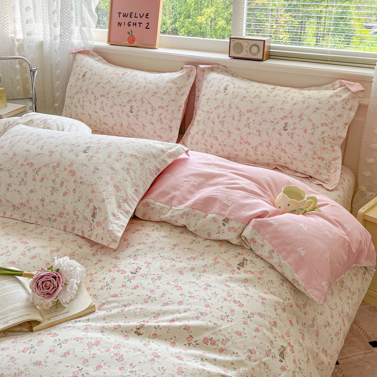 91家纺网 家纺一手货源 找家纺 花梦欣 2025新款全棉印花单品系列-单被套 花中仙子