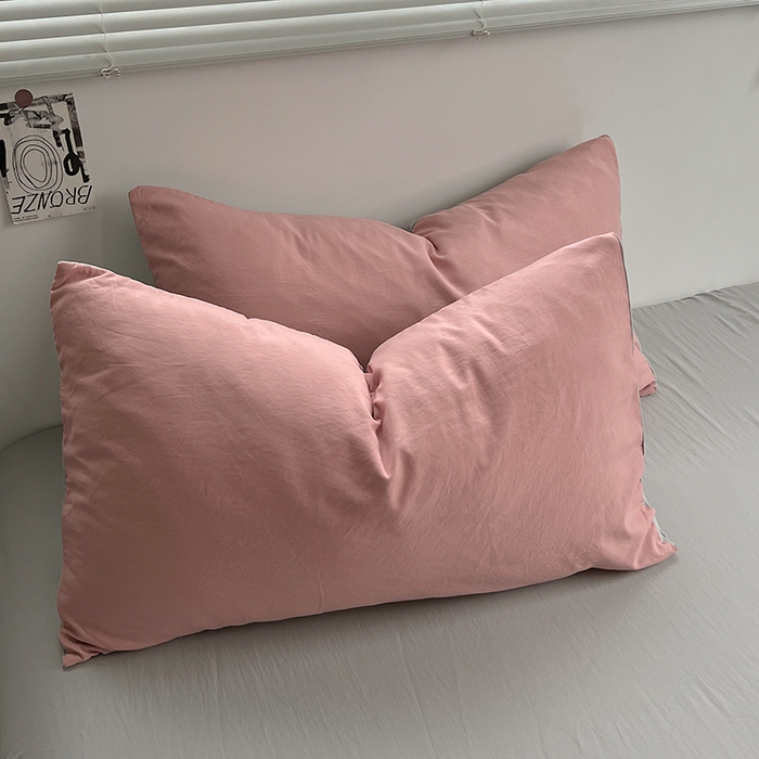 91家纺网 家纺一手货源 找家纺 思诺羽床笠 2025新款水洗棉四件套 柔雾粉灰