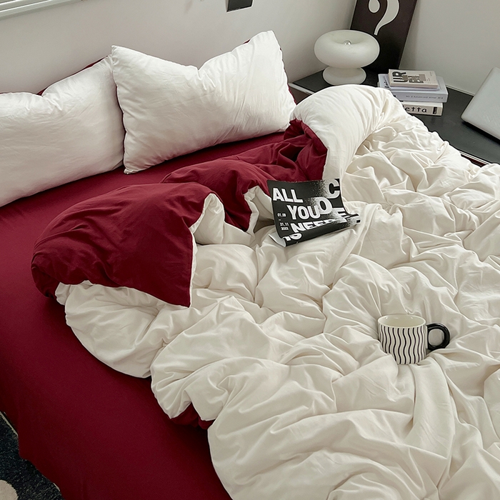 91家纺网 家纺一手货源 找家纺 思诺羽床笠 2025新款水洗棉四件套 树莓奶白