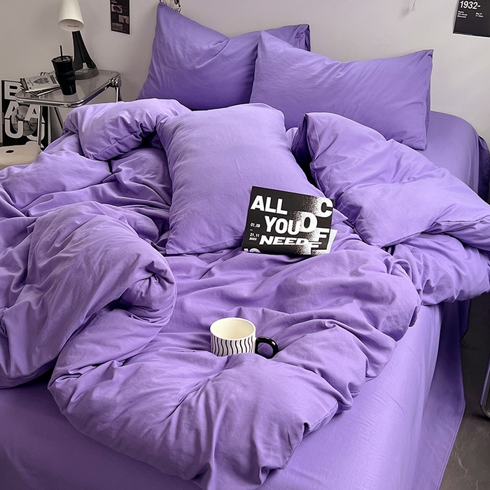 91家纺网 家纺一手货源 找家纺 思诺羽床笠 2025新款水洗棉四件套 未来暮色