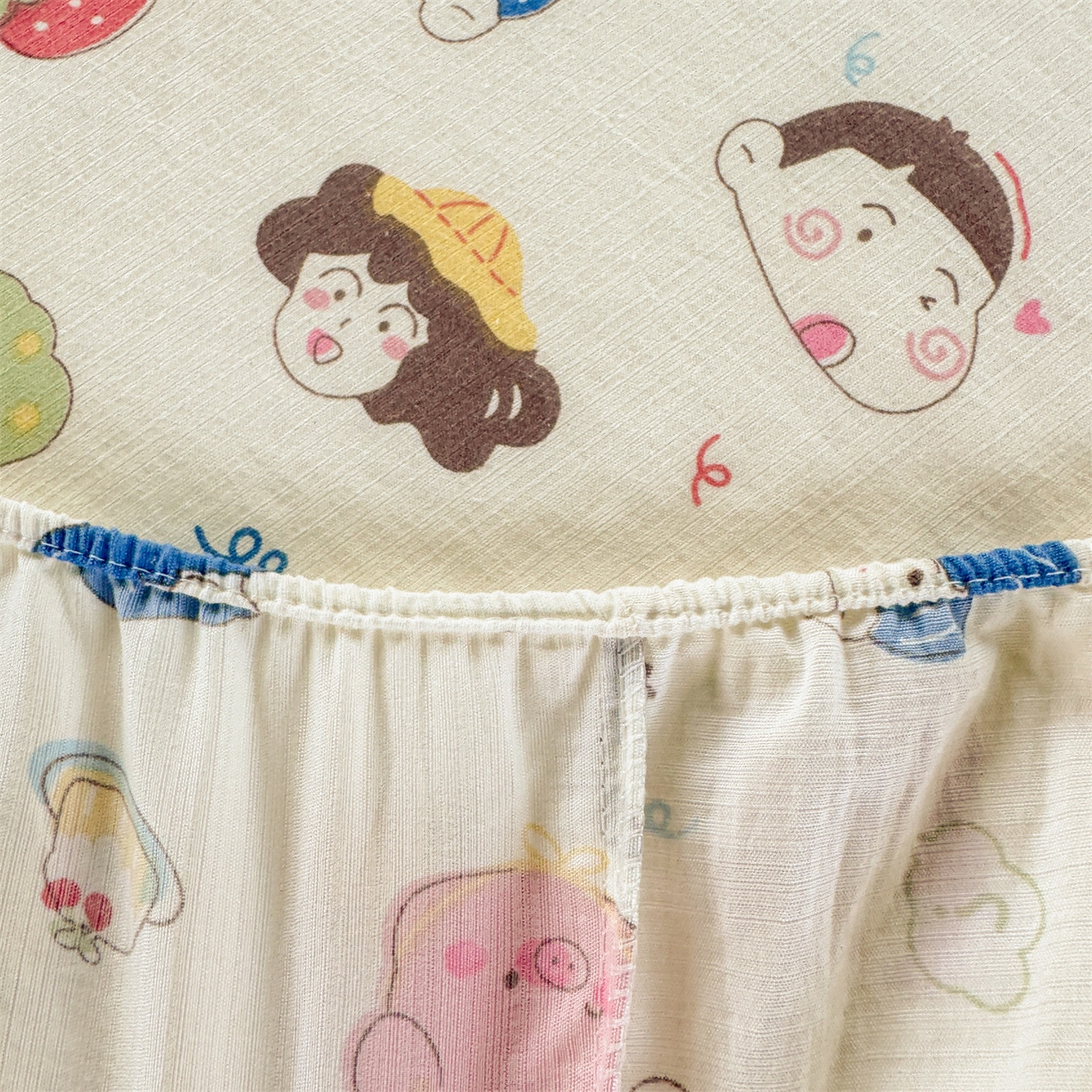 91家纺网 家纺一手货源 找家纺 多品家纺 2025新款超柔云感双层纱水洗棉单品床笠 魔法新新