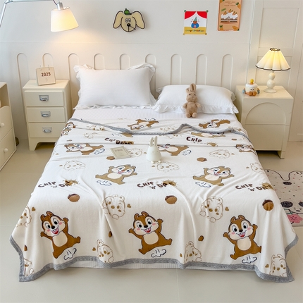 91家纺网 家纺一手货源 找家纺 （总）兄弟坊 2025新款正版授权卡通牛奶绒双面印花毛毯 午睡毯